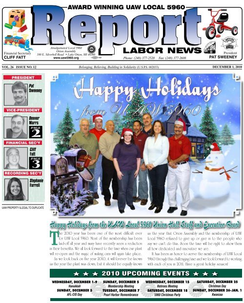 Happy Holidays from the UAW Local 5960 Union Hall Staff and ...