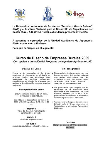 Mayor informaciÃ³n del curso - Universidad AutÃ³noma de Zacatecas