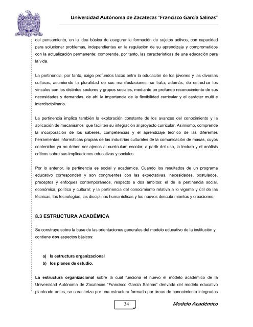 Modelo AcadÃ©mico UAZ SIGLO XXI - Universidad AutÃ³noma de ...