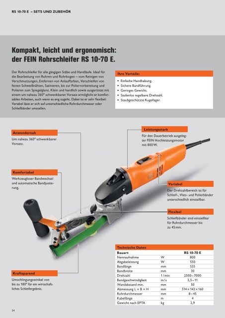 Komplette Edelstahloberflächen bearbeiten mit ... - C. & E. FEIN GmbH