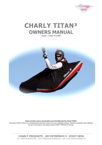 charly titan³ owners manual