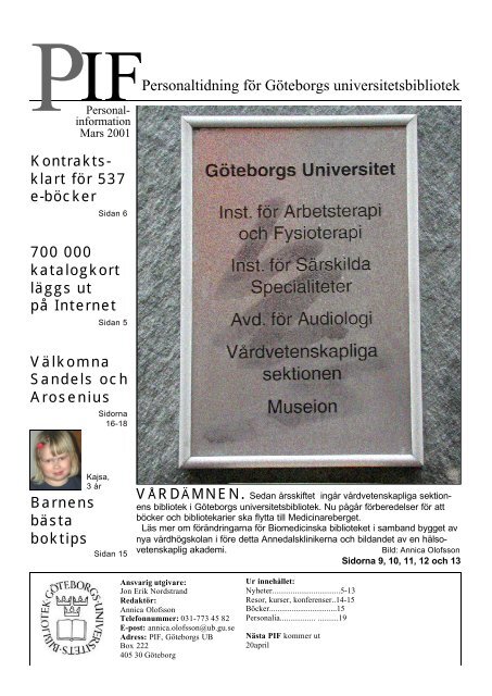 PIF mars 2001 - GÃ¶teborgs universitetsbibliotek