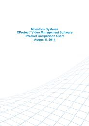 Milestone XProtect Comparison Chart - August 5 2014