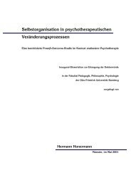 Selbstorganisation in psychotherapeutischen VerÃ¤nderungsprozessen