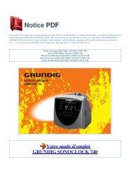 Mode d'emploi GRUNDIG SONOCLOCK 740 - 1