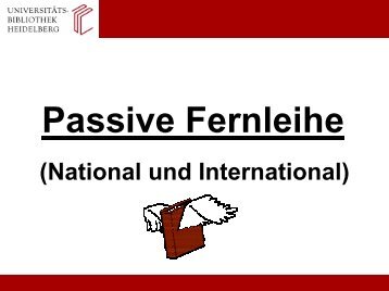 Passive Fernleihe - National und International