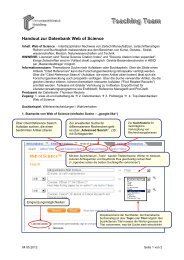 Handout zur Datenbank Web of Science mit dem Social Science ...