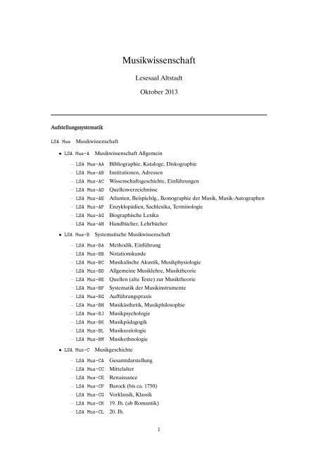 Standortverzeichnis als PDF-Datei - UniversitÃ¤tsbibliothek Heidelberg