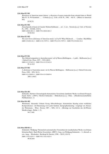 Standortverzeichnis als PDF-Datei - UniversitÃ¤tsbibliothek Heidelberg