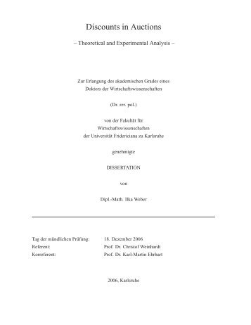 Discounts in Auctions -- Theoretical and Experimental Analysis