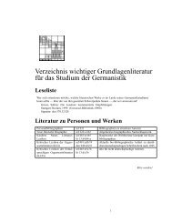 Verzeichnis wichtiger Grundlagenliteratur fÃ¼r das Studium der ...