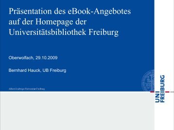 eBook-PrÃ¤sentation in Freiburg - Bibliothek der UniversitÃ¤t Konstanz