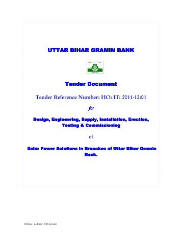 UTTAR BIHAR GRAMIN BANK UTTAR BIHAR GRAMIN BANK ...