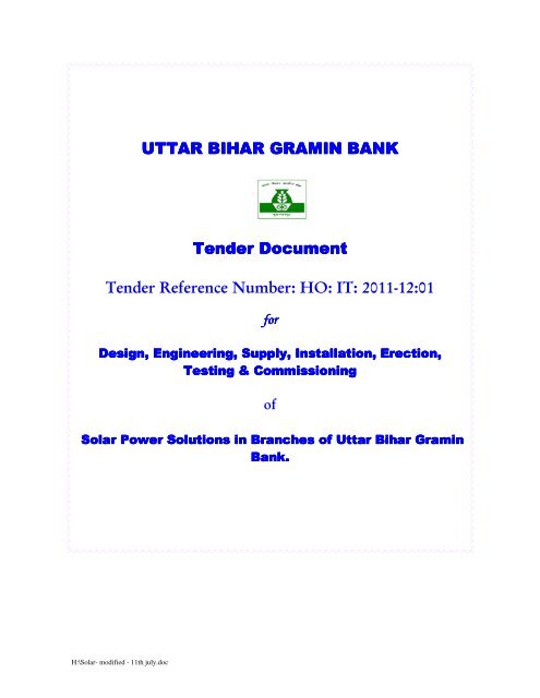 UTTAR BIHAR GRAMIN BANK UTTAR BIHAR GRAMIN BANK ...