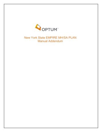 New York State Empire MH/SA Plan Manual ... - Ubhonline.com