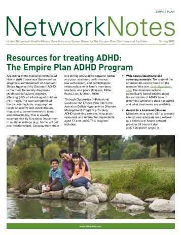 Resources for treating ADHD: The Empire Plan ... - Ubhonline.com