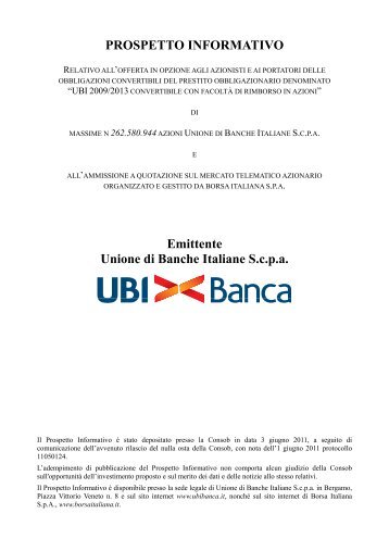 Prospetto - UBI Banca