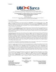 Prospectus UBI Banca Covered Bond Programme