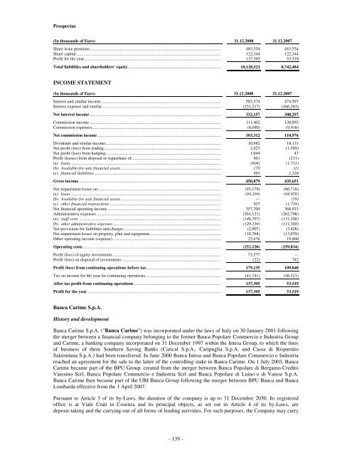 Prospectus UBI Banca Covered Bond Programme