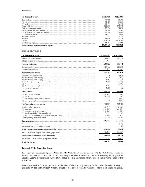 Prospectus UBI Banca Covered Bond Programme