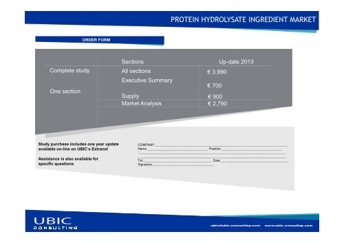 PROTEIN HYDROLYSATE INGREDIENT MARKET - UBIC-Consulting