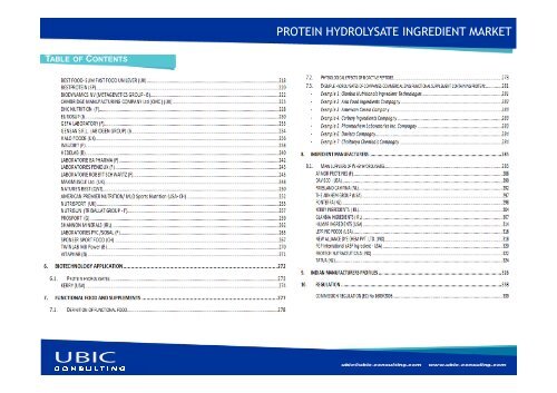 PROTEIN HYDROLYSATE INGREDIENT MARKET - UBIC-Consulting