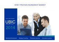 The World Milk and Whey Protein Ingredient Market - UBIC-Consulting