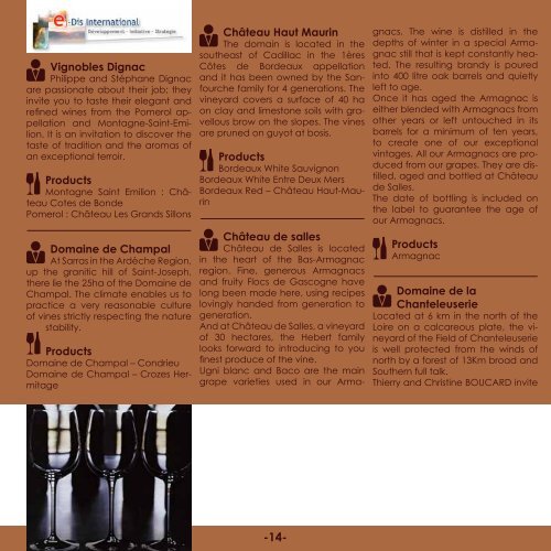 French Wine Trade Meeting Brochure - UBIFRANCE