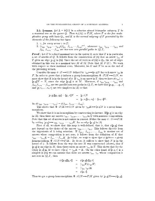 On the fundamental group of a schurian algebra Juan Carlos ...