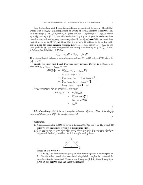 On the fundamental group of a schurian algebra Juan Carlos ...