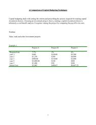 A Comparison of Capital Budgeting Techniques Capital budgeting ...