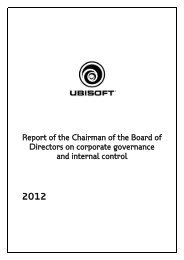 Chairman's Report (on corporate governance and ... - Ubisoft Group