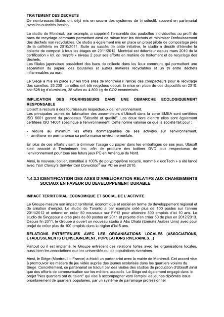 Rapport de gestion - Ubisoft Group