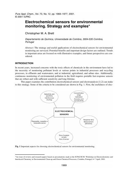 Electrochemical sensors for environmental monitoring. Strategy and ...