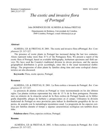 The exotic and invasive flora of Portugal - Universidade de Coimbra