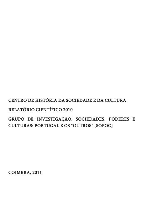 RelatÃ³rio de Actividades 2010 CHSC - Grupo de InvestigaÃ§Ã£o SoPoC