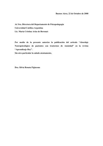 Abordaje neuropsicolÃ³gico de pacientes con trastornos de ansiedad