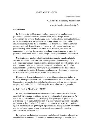 AMISTAD Y JUSTICIA Preliminares La deliberaciÃ³n jurÃ­dica ...