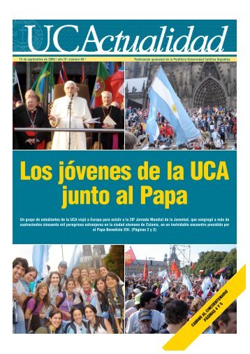 Los jÃ³venes de la UCA junto al Papa - Universidad CatÃ³lica Argentina