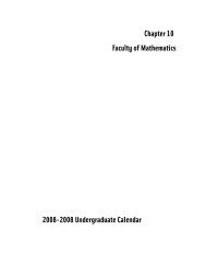 Chapter 10 Faculty of Mathematics 2008-2008 Undergraduate ...