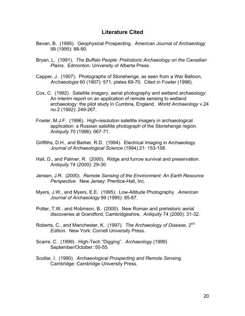 A Review of Remote Sensing Application in Archaeological Research