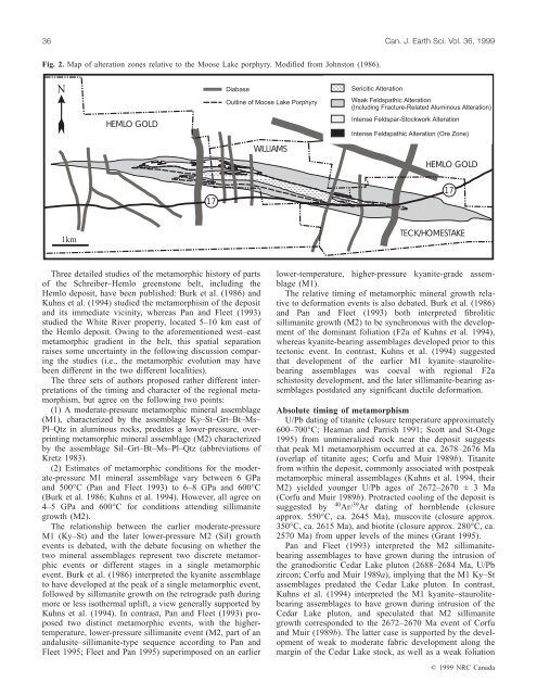 Metamorphic history of the Hemlo gold deposit from Al2 SiO5 ...