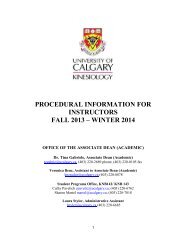 Admin Procedures for Instructors F13/W1 - University of Calgary