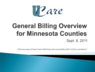 General billing overview for MN counties - UCare