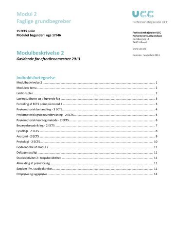 Modul 2 Faglige grundbegreber Modulbeskrivelse 2 - UCC