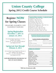 to download the course schedule for Spring 2012 - Union County ...