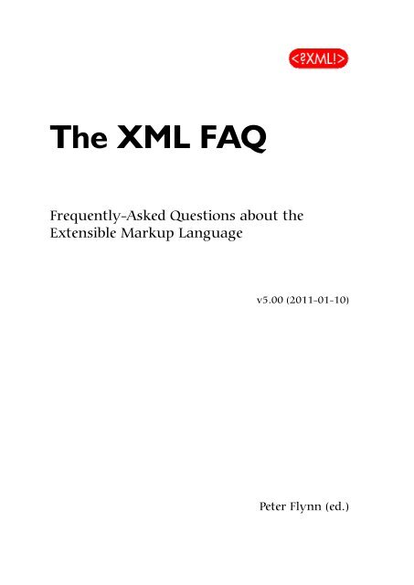 A4 PDF - The XML FAQ - Silmaril Consultants