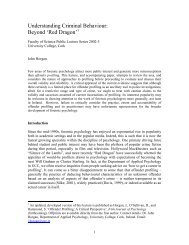 Understanding Criminal Behaviour: Beyond Red Dragon - University ...