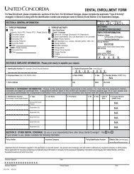 DENTAL ENROLLMENT FORM - United Concordia