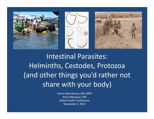 Intestinal Parasites: Helminths, Cestodes, Protozoa (and other ...